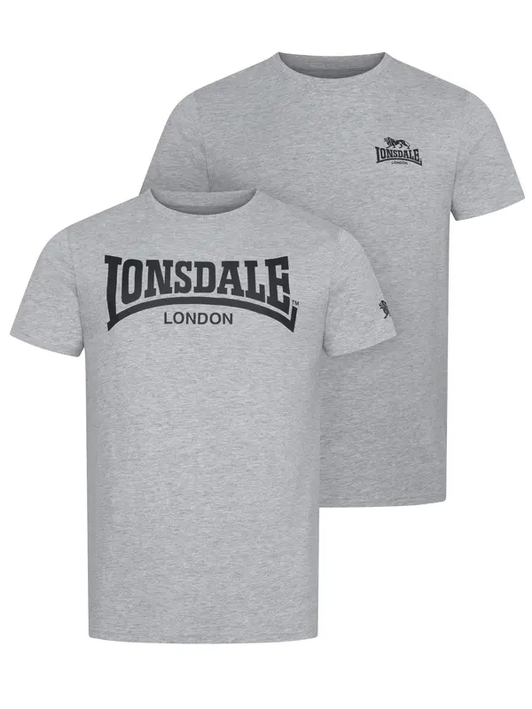 LONSDALE LONSDALE Majica 'Piddinghoe'  siva melange / crna
