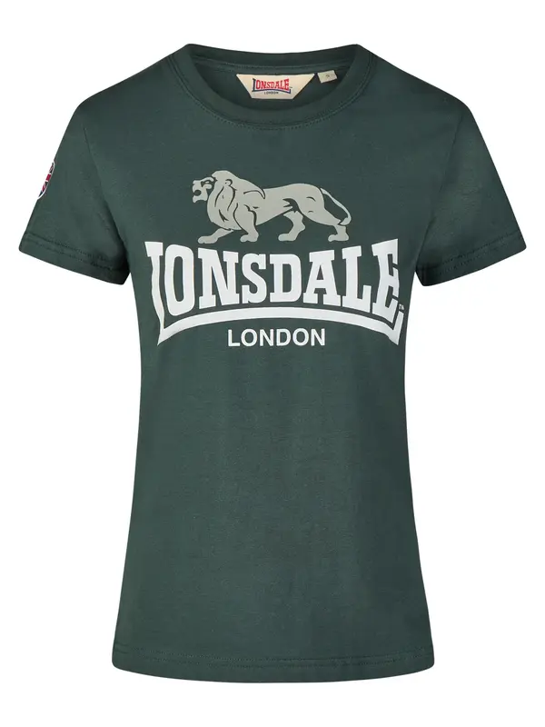 LONSDALE LONSDALE Majica 'SARSDEN'  kraljevski zelena / pastelno zelena / bijela