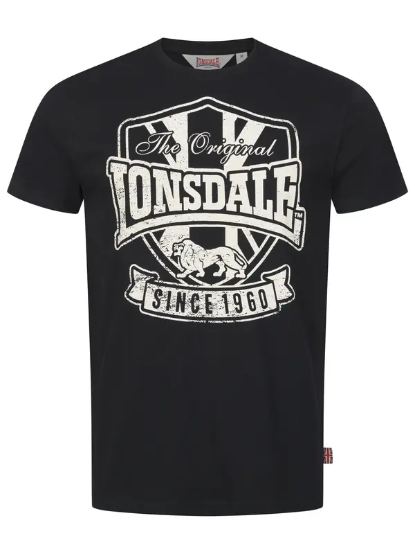 LONSDALE LONSDALE Majica 'STALYBRIDGE'  crna / bijela