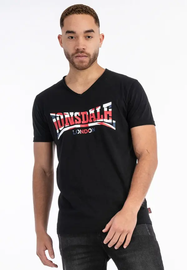 LONSDALE LONSDALE Majica 'Stanydale'  mornarsko plava / crvena / crna / bijela