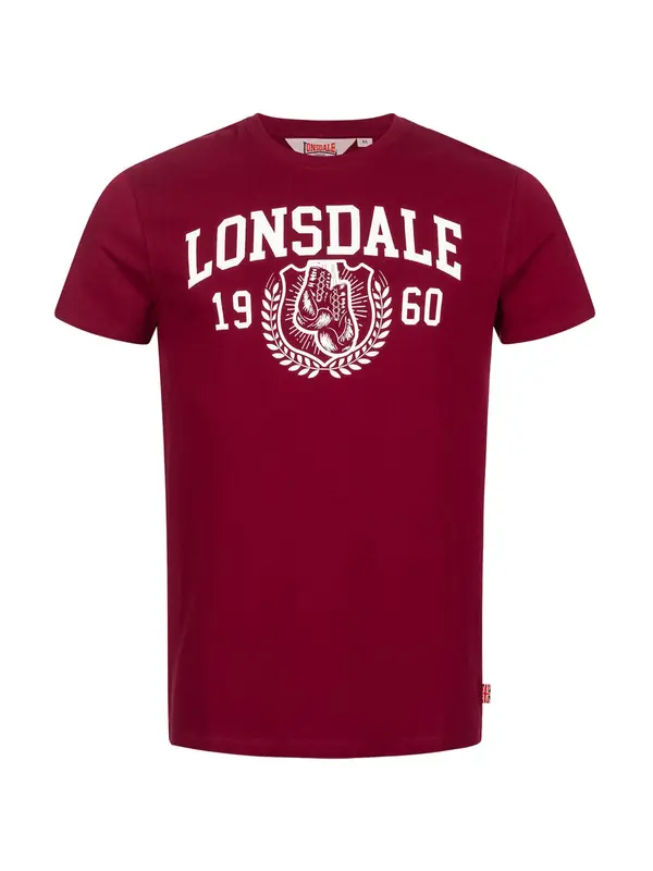 LONSDALE LONSDALE Majica 'Staxigoe'  tamno crvena / bijela