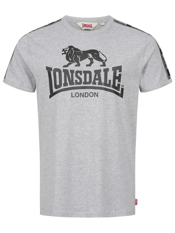 LONSDALE LONSDALE Majica 'STOUR'  siva / crna