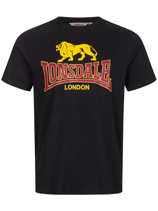 LONSDALE LONSDALE Majica 'Taverham'  žuta / jarko crvena / crna