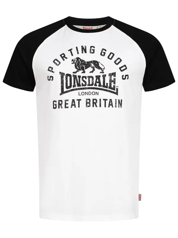 LONSDALE LONSDALE Majica 'Trenance'  crna / bijela