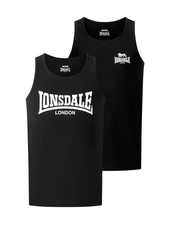 LONSDALE LONSDALE Majica 'Tughall'  crna / bijela