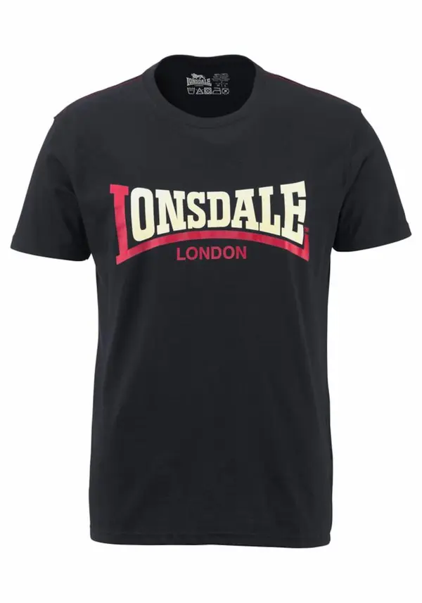 LONSDALE LONSDALE Majica 'Two Tone'  svijetlobež / trešnja crvena / crna