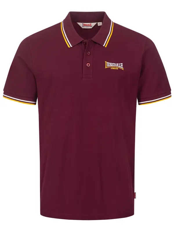 LONSDALE LONSDALE Majica 'Velton'  narančasto žuta / boja vina / bijela