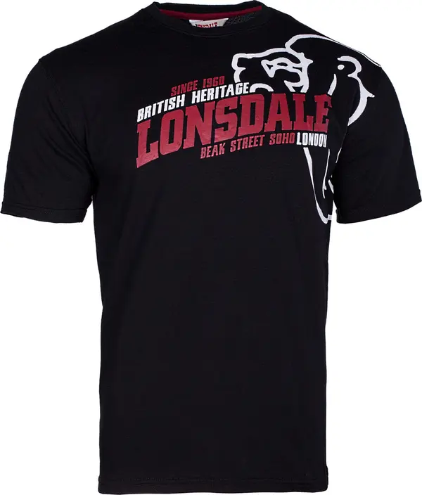 LONSDALE LONSDALE Majica 'Walkley'  trešnja crvena / crna / bijela