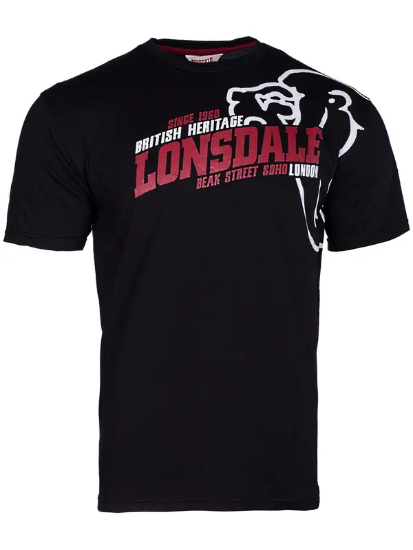 LONSDALE LONSDALE Majica 'Walkley'  trešnja crvena / crna / bijela