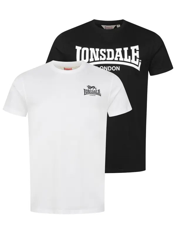 LONSDALE LONSDALE Majica 'Yarnbrook'  crna / bijela