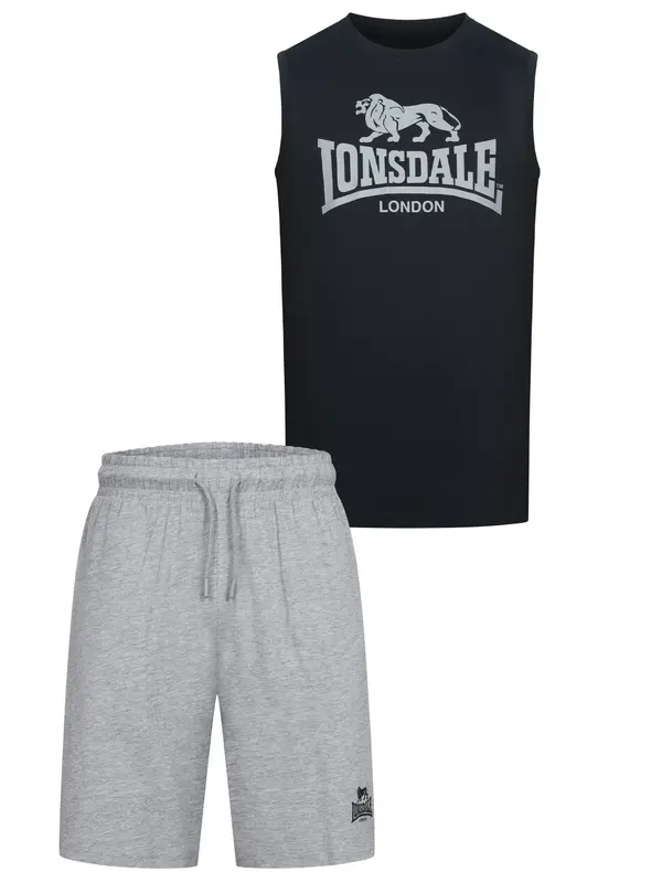 LONSDALE LONSDALE Odjeća za vježbanje 'Claremorris'  siva melange / crna