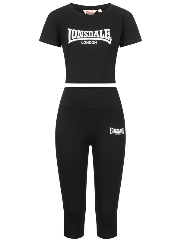 LONSDALE LONSDALE Odjeća za vježbanje 'Ixworth'  crna / bijela