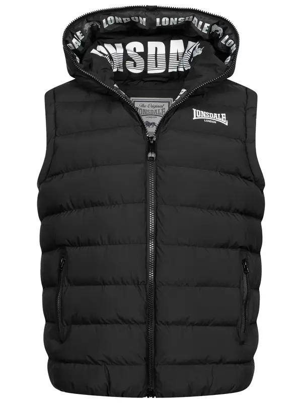 LONSDALE LONSDALE Prsluk 'Lydford'  crna / bijela