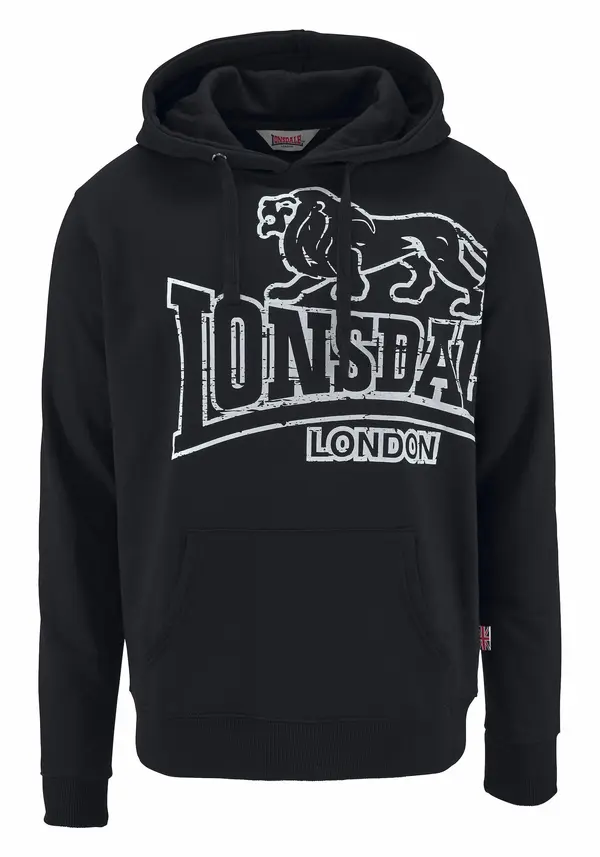 LONSDALE LONSDALE Pulover 'Tadley'  crna / bijela