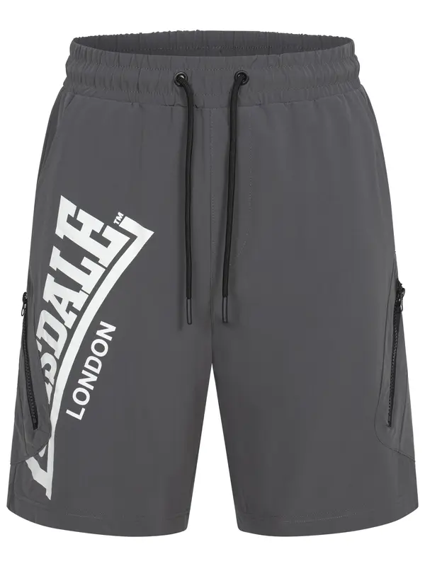 LONSDALE LONSDALE Sportske hlače 'Alresford'  tamo siva / bijela