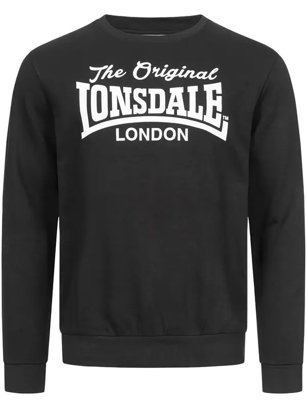 LONSDALE LONSDALE Sweater majica 'Burghead'  crna / bijela
