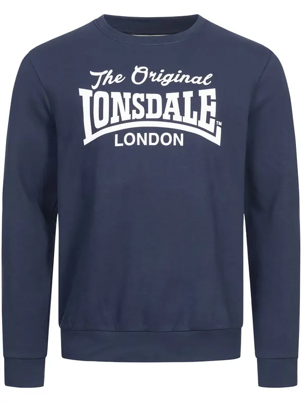 LONSDALE LONSDALE Sweater majica 'Burghead'  mornarsko plava / bijela