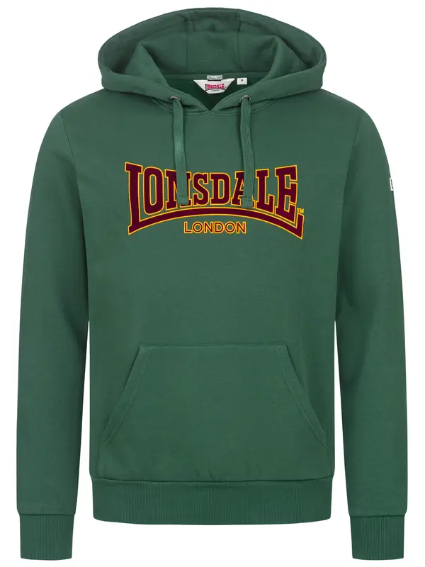 LONSDALE LONSDALE Sweater majica 'Classic'  tamno zelena / narančasta / crna
