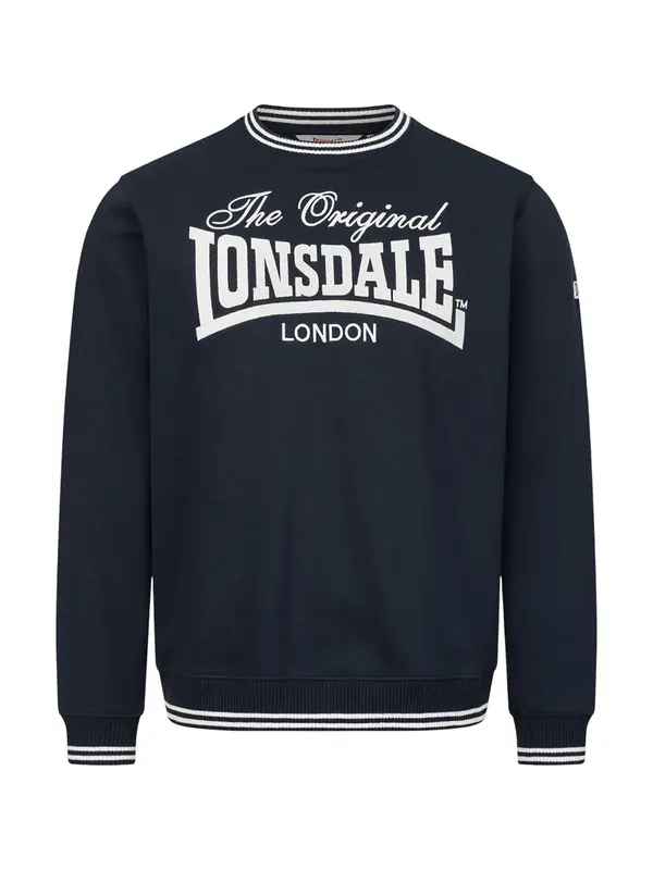 LONSDALE LONSDALE Sweater majica 'Clifton'  mornarsko plava / bijela