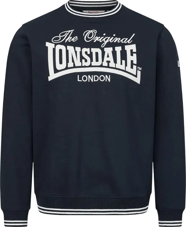 LONSDALE LONSDALE Sweater majica 'Clifton'  mornarsko plava / bijela