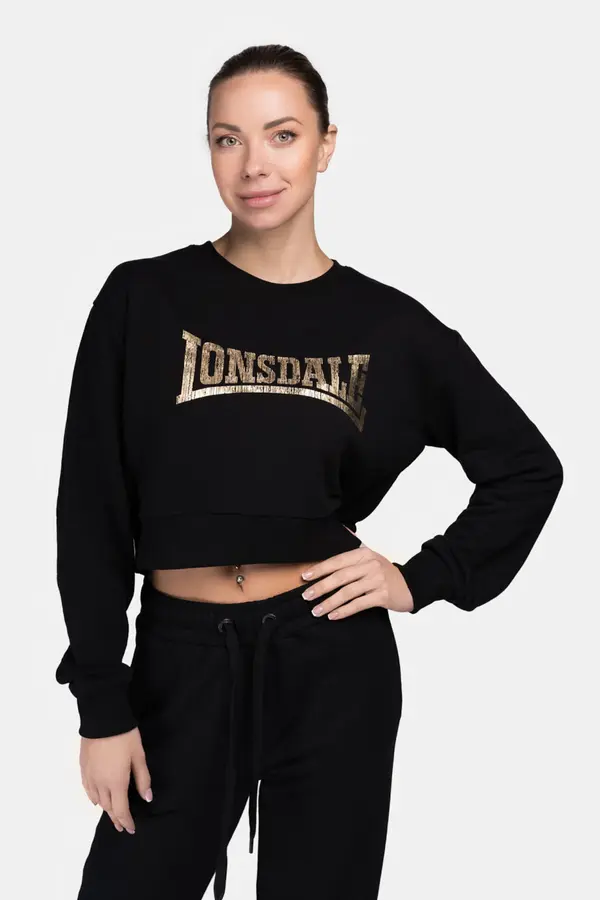LONSDALE LONSDALE Sweater majica 'Culbokie'  zlatna / crna