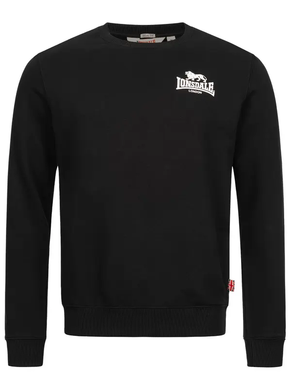 LONSDALE LONSDALE Sweater majica 'Longridge'  crna / bijela