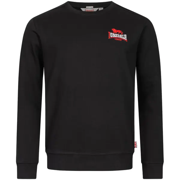 LONSDALE LONSDALE Sweater majica 'Lympstone'  crvena / crna / bijela