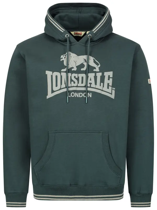 LONSDALE LONSDALE Sweater majica 'Outwood'  tamno zelena / prljavo bijela