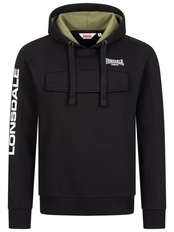 LONSDALE LONSDALE Sweater majica 'Rushen'  antracit siva / crna / bijela