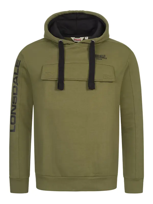 LONSDALE LONSDALE Sweater majica 'Rushen'  maslinasta / crna