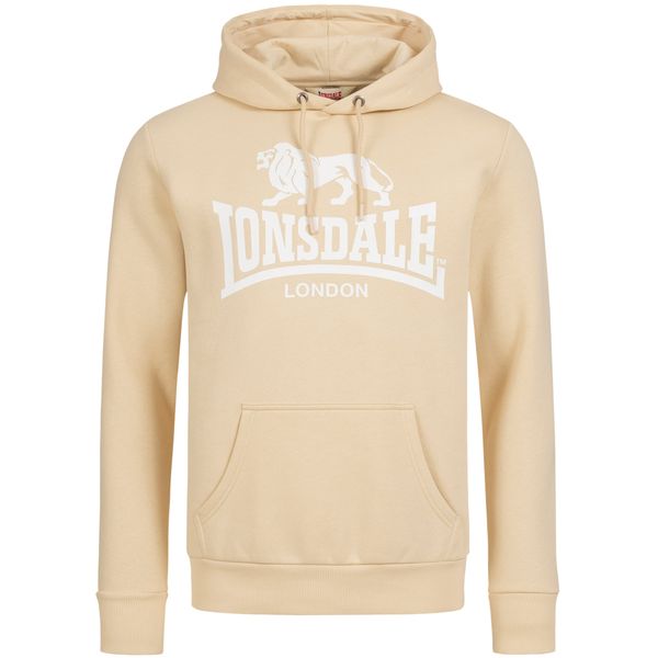 LONSDALE LONSDALE Sweater majica 'SHERBORNE'  pijesak / bijela