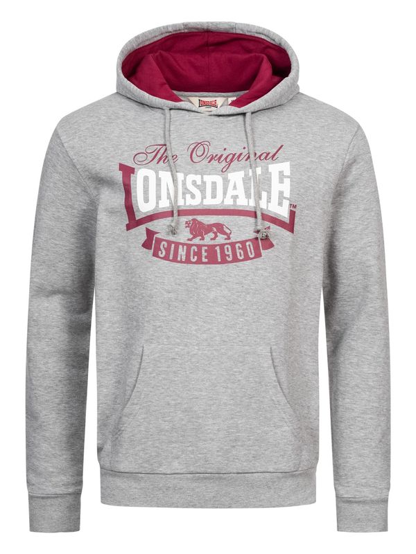 LONSDALE LONSDALE Sweater majica 'Stotfield'  siva / ljubičasta / bijela