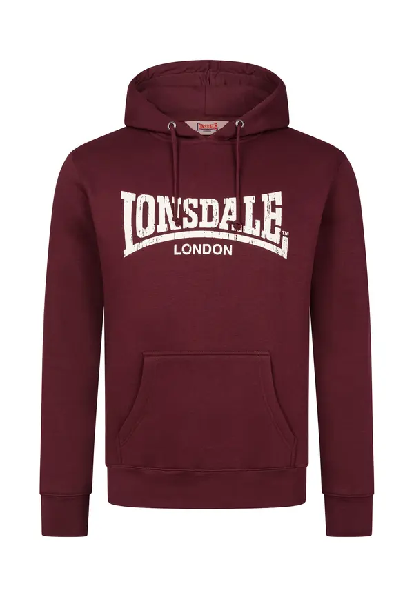 LONSDALE LONSDALE Sweater majica 'Wolterton'  boja vina / bijela