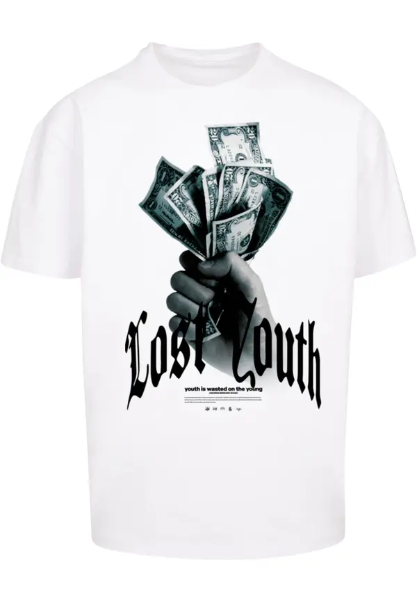 Lost Youth Lost Youth Majica  siva / svijetlosiva / crna / bijela