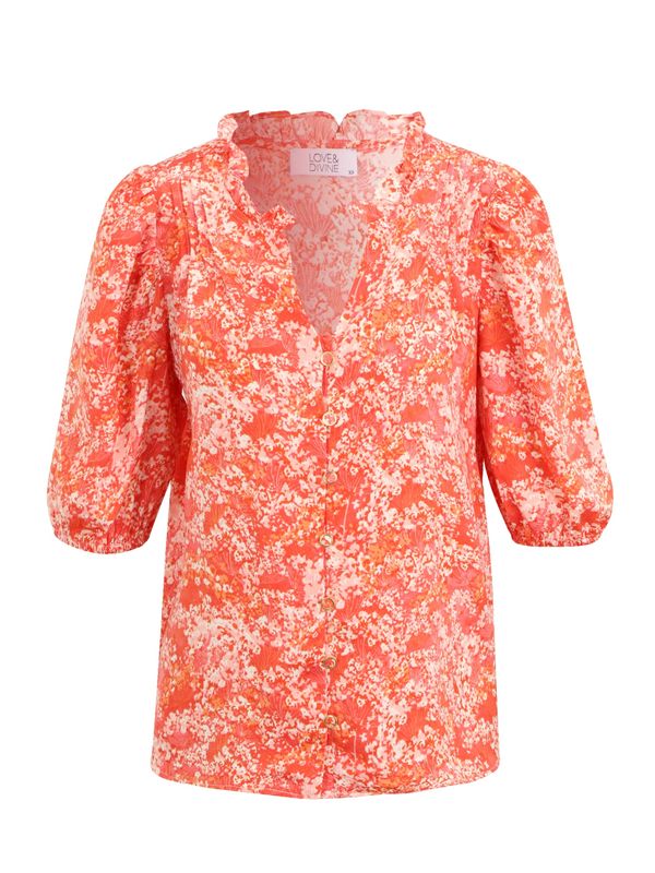 Love & Divine Love & Divine Bluza 'Love'  koraljna / crvena / bijela