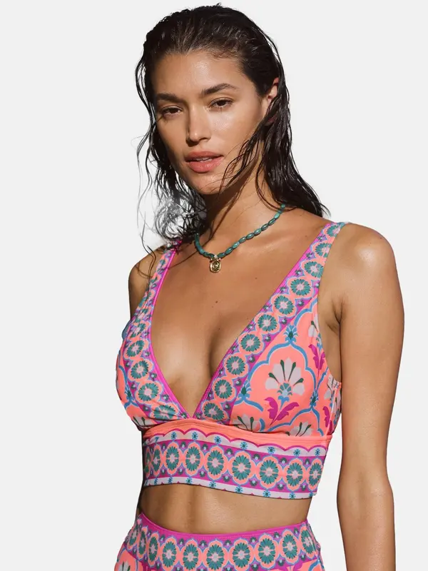 love & roses love & roses Bikini gornji dio  petrol / magenta / malina / bijela