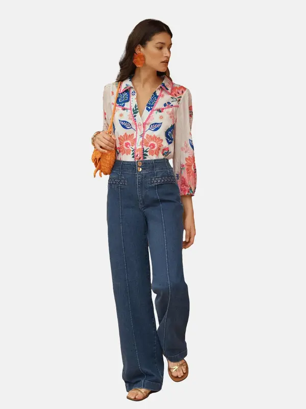 love & roses love & roses Bluza  bež / plava / losos