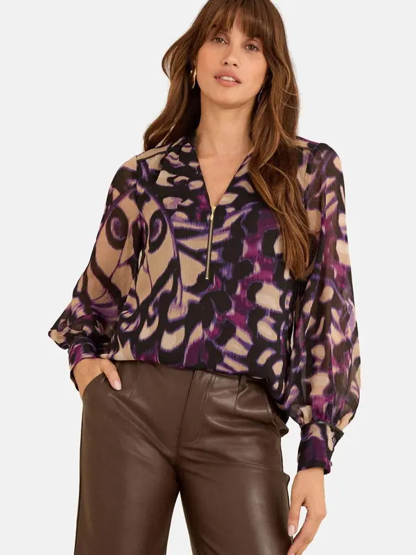 love & roses love & roses Bluza  boja devine dlake (camel) / ljubičasta / crna