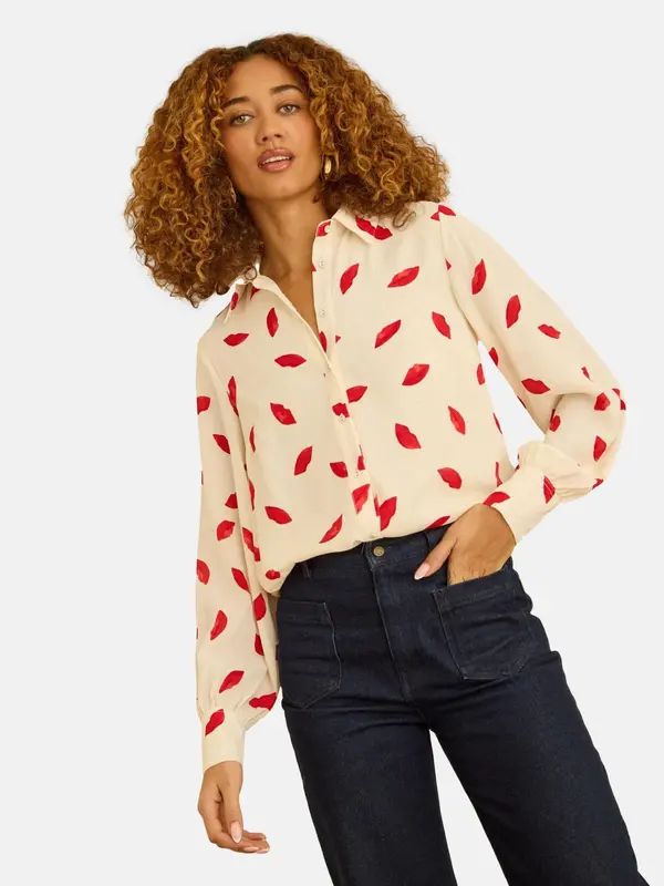 love & roses love & roses Bluza  boja pijeska / vatreno crvena