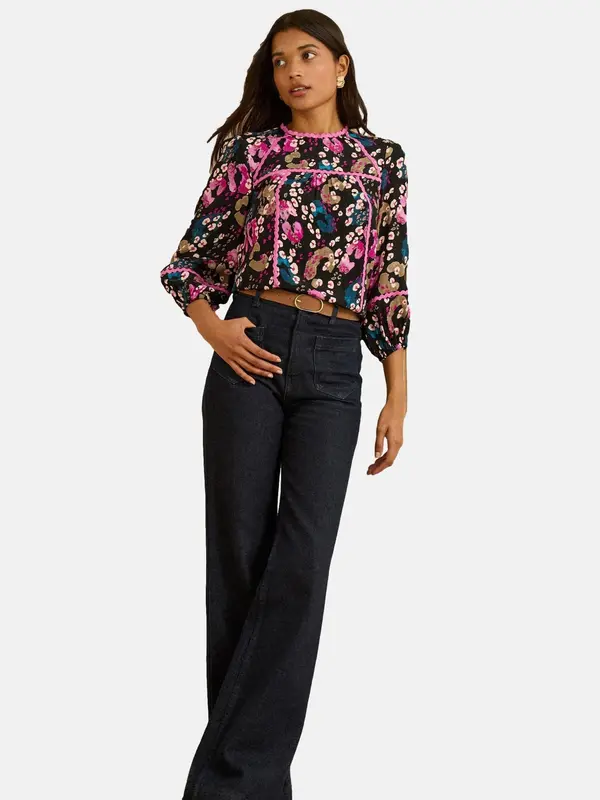 love & roses love & roses Bluza  brokat / petrol / magenta / crna