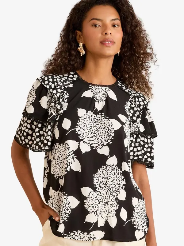 love & roses love & roses Bluza  crna / bijela
