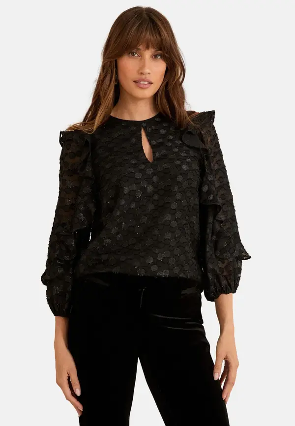 love & roses love & roses Bluza  crna / srebro