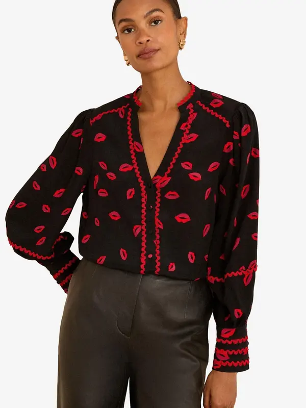 love & roses love & roses Bluza  crvena / crna