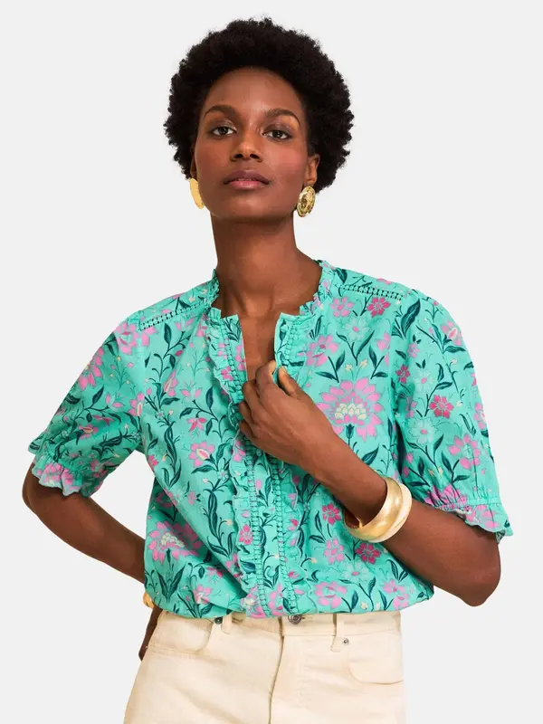 love & roses love & roses Bluza  ecru/prljavo bijela / tirkiz / tamno zelena / svijetloroza