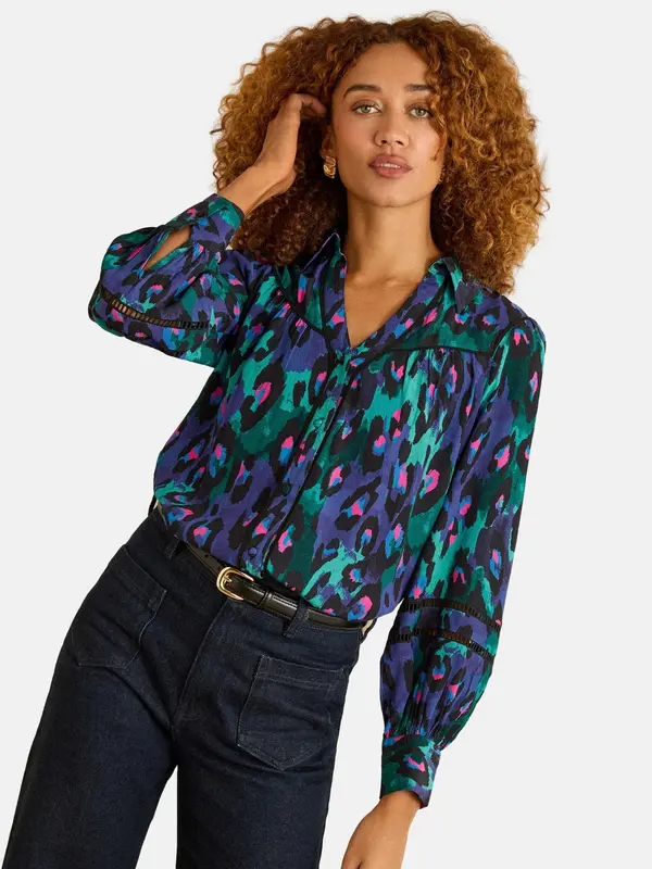 love & roses love & roses Bluza  indigo / tamno zelena / roza