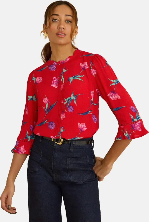 love & roses love & roses Bluza  kraljevski zelena / svijetlozelena / roza / crvena