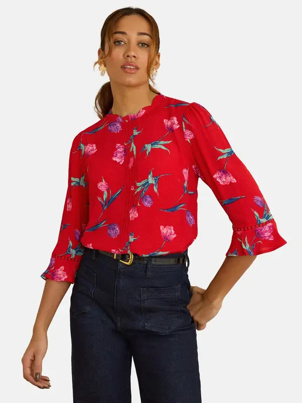 love & roses love & roses Bluza  kraljevski zelena / svijetlozelena / roza / crvena