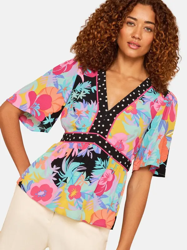love & roses love & roses Bluza  kraljevsko plava / lila / crna / bijela
