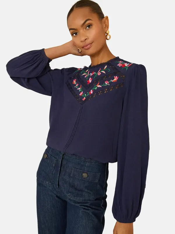 love & roses love & roses Bluza  mornarsko plava / zelena / roza / crvena