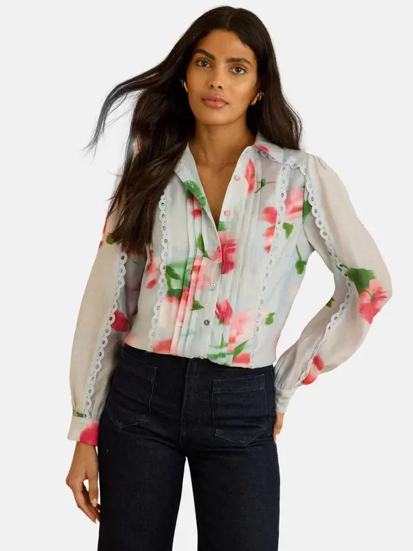 love & roses love & roses Bluza  pastelno plava / zelena / prljavo roza / trešnja crvena